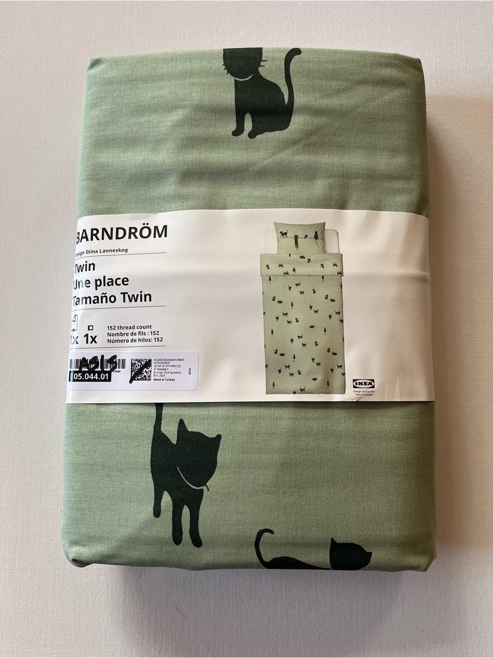 Brand New IKEA BARNDROM Cats Pattern Twin Duvet Cover and Pillowcase